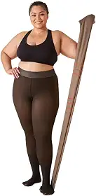 Meia Calça Plus Size Modeladora, Translúcida, Peluciada Tamanho único 46-52, Preta