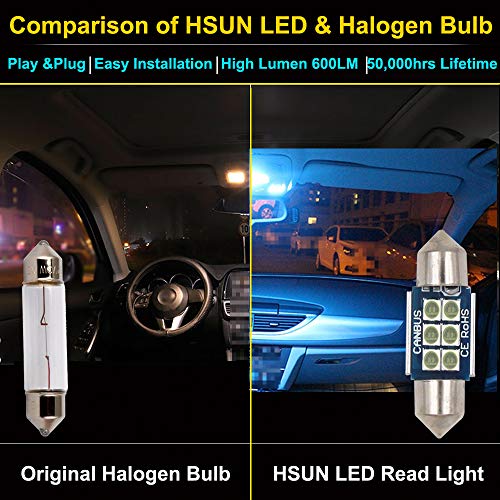 HSUN Foco LED Festoon 31MM Canbus 4 Unidades Azul Hielo miniatura 3