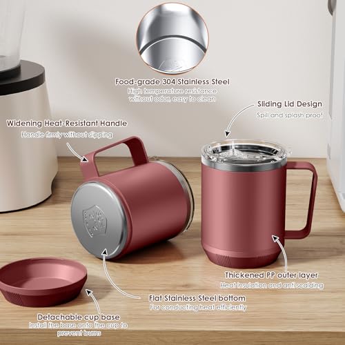 Image of Felibeaco Coffee Mug Warmer & Mug Set for Desk, Smart Coffee Cup Warmer with 16oz Heated Mug, Cup Heater with Auto Shut Off for Office /Home, Coffee Gifts for Women /Men /Dad on Father's Day, Red