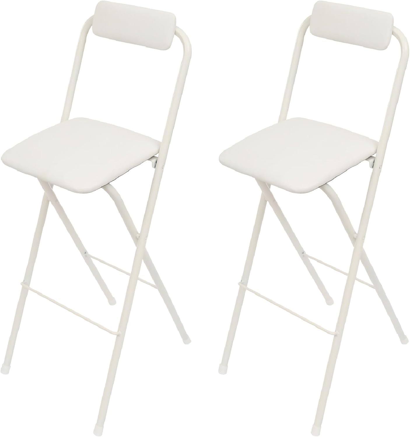 2pcs Folding Bar Stool with Backrest 30 Inch Seat Height PU