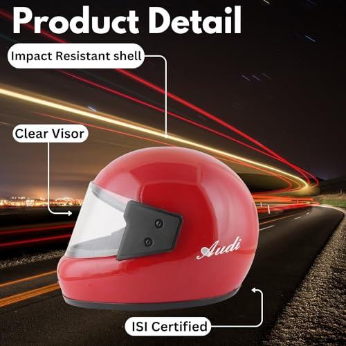 Image of Sage Square Audi Full Face Clear Visor Helmet | ISI Certified | High Standard Safety | Extra Comfort & Stylish