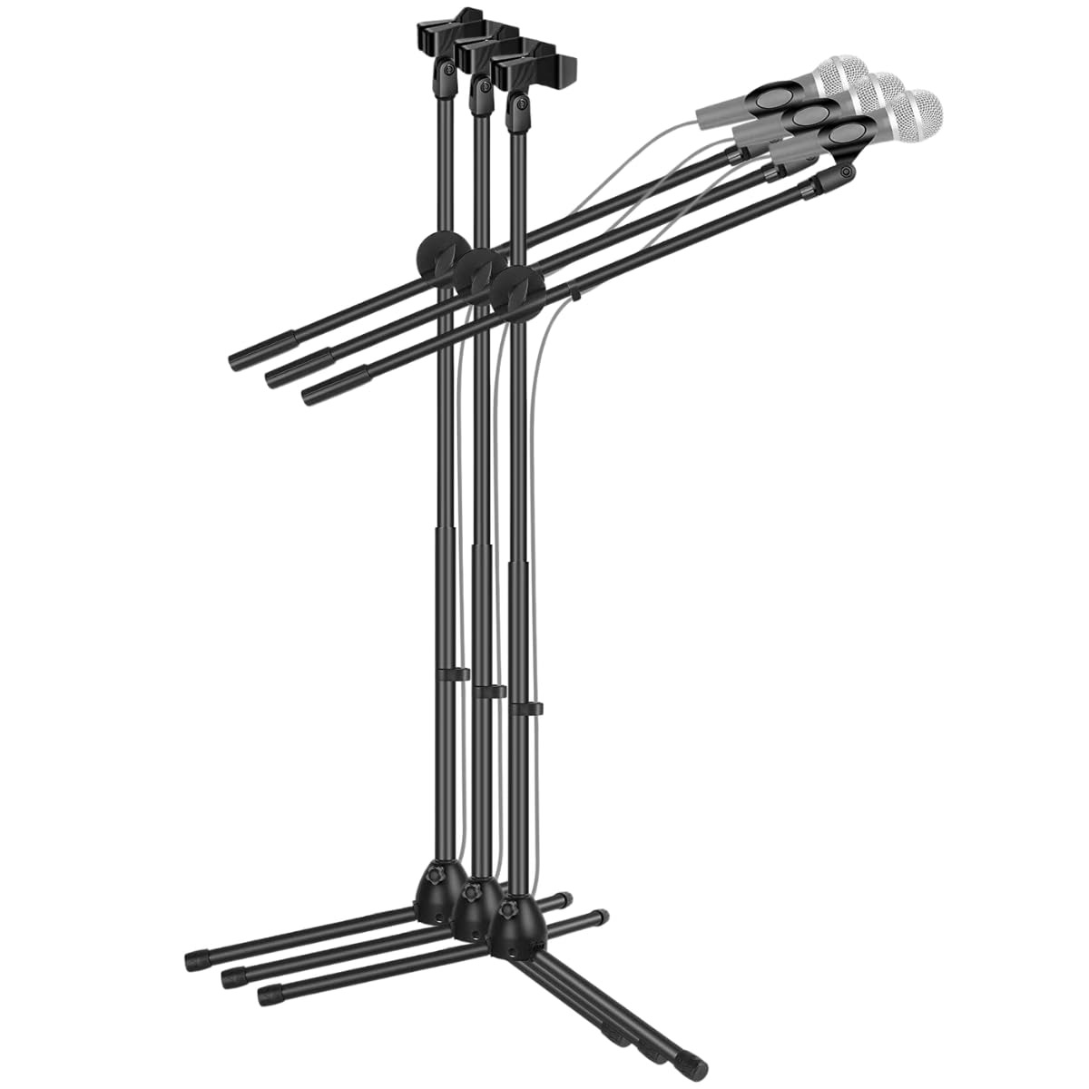 DEVICE OF URBAN INFOTECH Mic Stand Heavy Duty Adjustable Dual Microphone Stand Condenser Mic Stand for Recording Singing Studio Speech Stage Performance (Pack of 3)-image-39