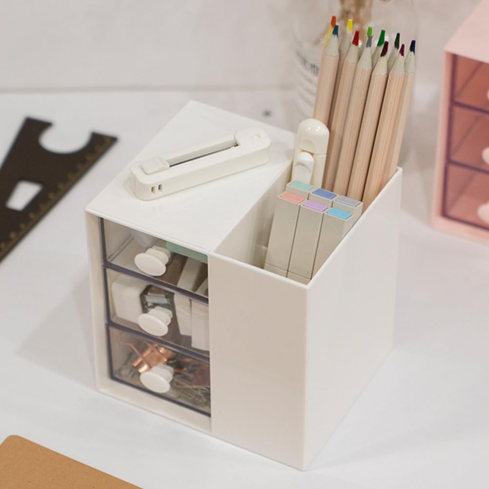 DOITOOL Multifunktionaler Schreibtisch-Organizer mit Schublade, Stifthalter und Schreibwaren-Aufbewahrungsbox, kompakter Schreibtisch-Organizer für kleine Gegenstände, platzsparende Tischaufbewahrung