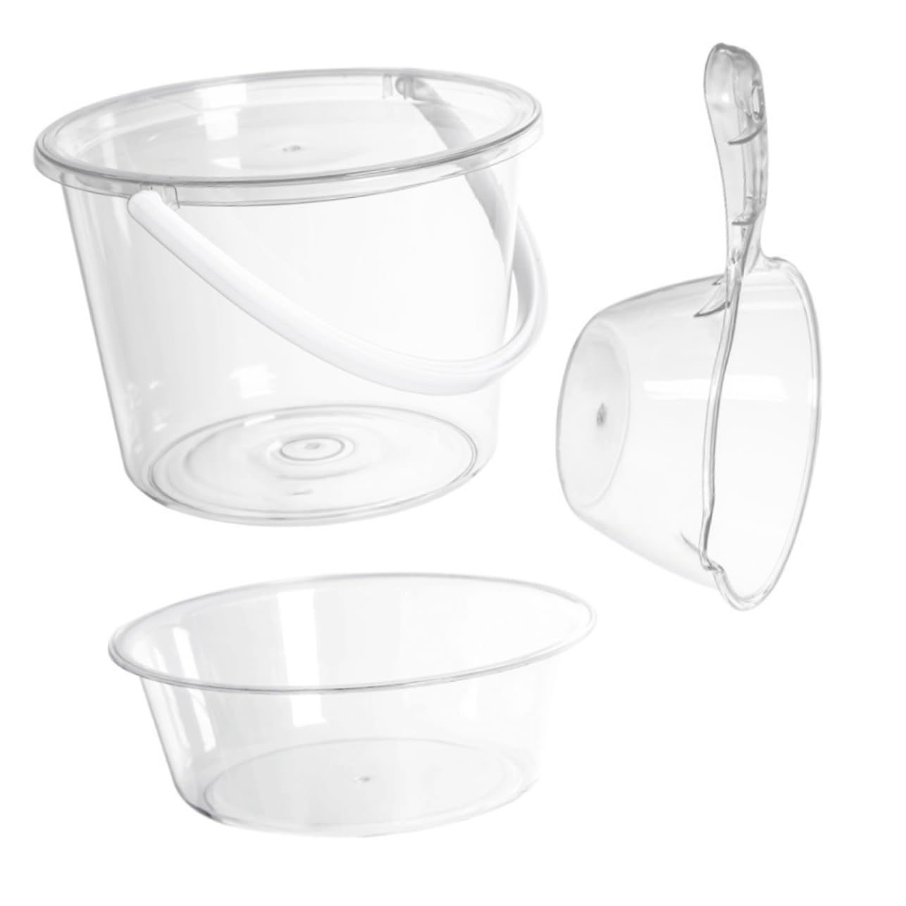 COLLBATH Large Capacity Foot Wash Bucket Set Home Cleaning Water Bucket Handle Plastic Round Water Container for Farm Garden Kitchen