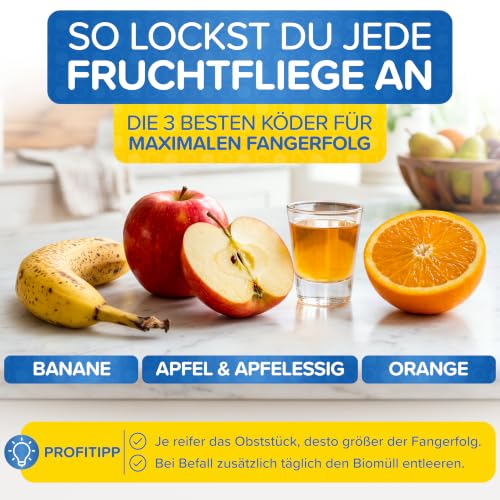 Patronus Fruchtfliegenfalle für Küche, 2X robuste Obstfliegenfalle Küche – Ansicht 4