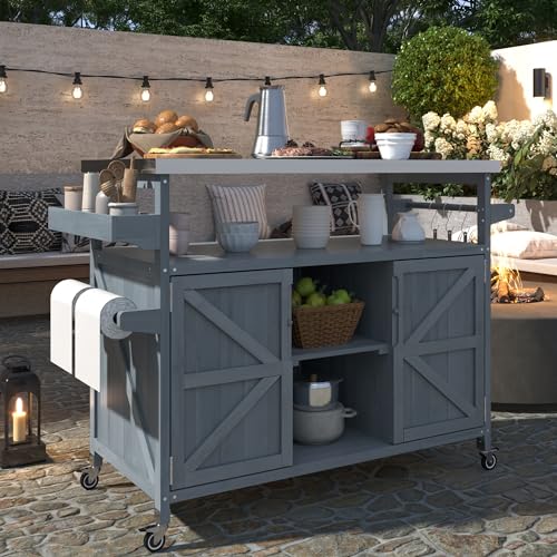 5025-W-Grill-Cart-with-Stainless-Steel-Tabletop-Outdoor-Storage-Cabinet-for-BBQ-Bar-Patio-Kitchen-Island-with-Ample-Storage-and-Lockable-Wheels 5025 W Grill Cart with Stainless Steel Tabletop Outdoor Storage Cabinet for BBQ Bar Patio Kitchen Island with Ample Storage and Lockable Wheels