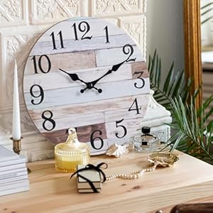 Wall Clock Battery Operated 10 Inch Silent Non-Ticking Coastal Country Style Decorative for Living Room, Kitchen, Home,Bathroom, Bedroom, Laundry Room Wall Clock Battery Operated 10 Inch Silent Non Ticking Coastal Country Style Decorative for Living Room Kitchen HomeBathroom Bedroom Laundry Room