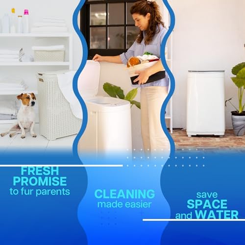 Compact Washing Machine Fully Automatic Mini Washer for Small Loads & Pet Items | 8 lbs Capacity Portable Top Load Washer