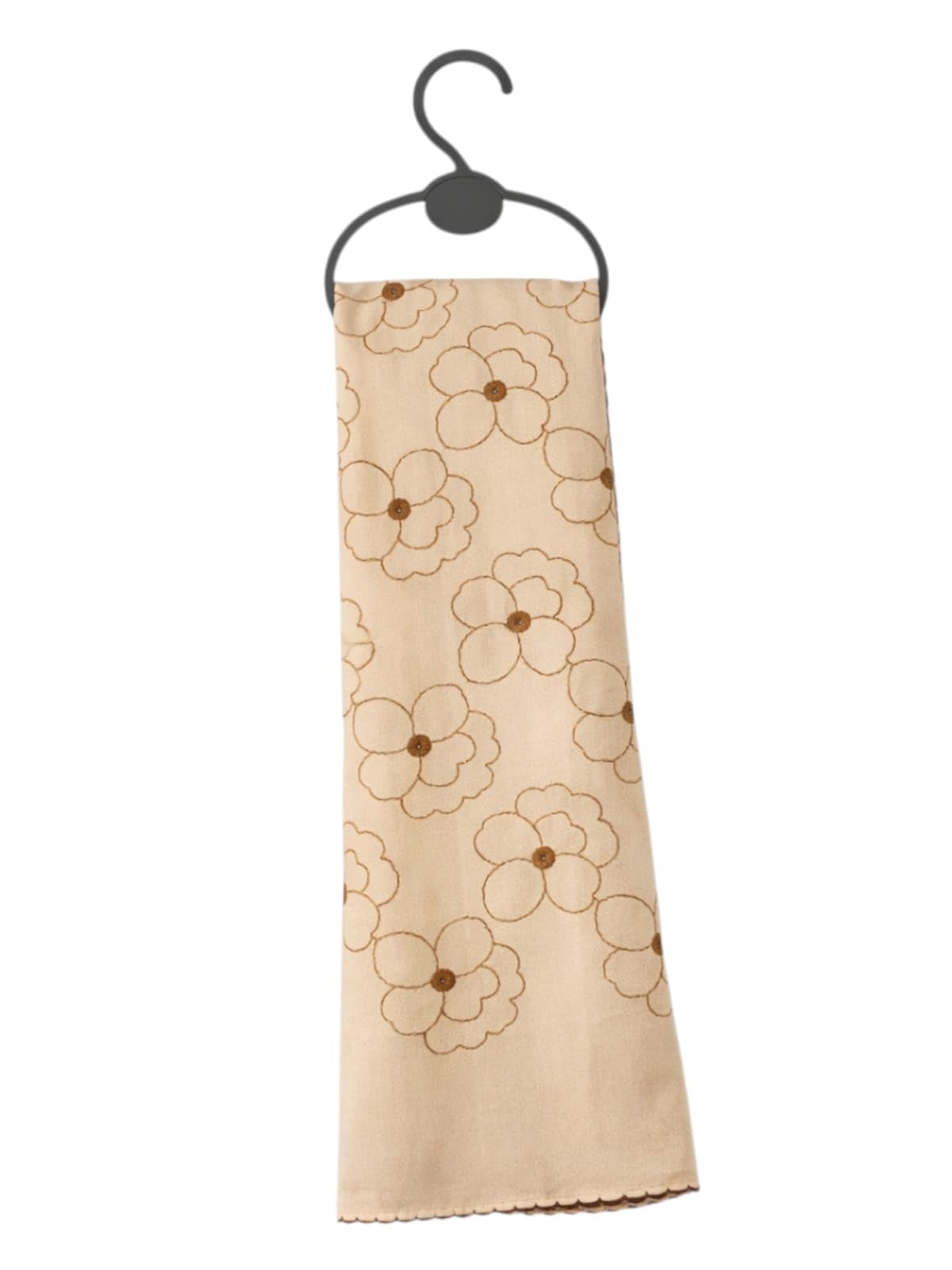 Cotton Thread Work Floral Scarf for Women | Lightweight Embroidered Summer Stole-image-14