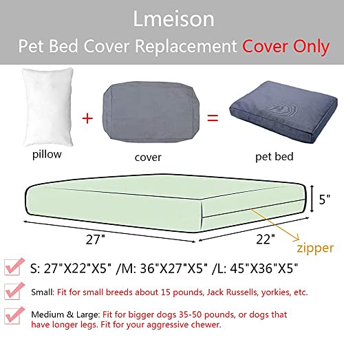 Lmeison Dog Bed Cover, Waterproof Pet Bed Oxford Zipper External Cover for Small Medium to Large Jumbo Dog Bed, Washable… - Image 2