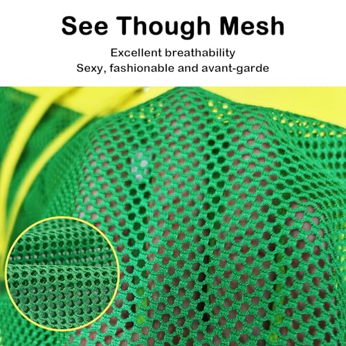 Mens See Though Shorts Mesh Sexy Sheer Fishnet Boxers Shorts for Men Breathable Elastic Drawstring3