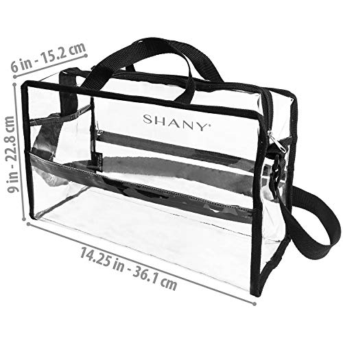 SHANY Clear PVC Water-Resistant Travel Tote Bag - Large See-Thru Bag with Adjustable Shoulder Straps and Zippered Pockets - Image 4