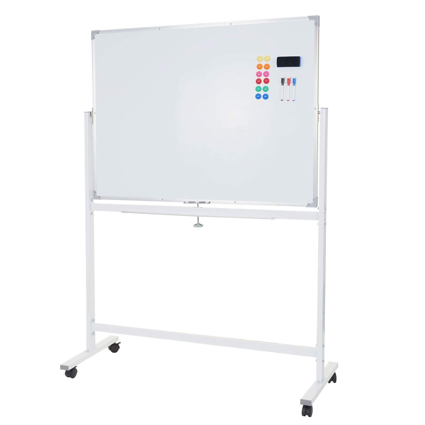 Mendler Tablica suchościeralna HWC-C85, mobilna, zwijana, wraz z akcesoriami, 120 x 90 cm