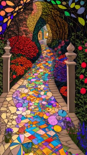 Peinture sur toile motif patchwork poster 58 x 90 cm décoration murale grand format