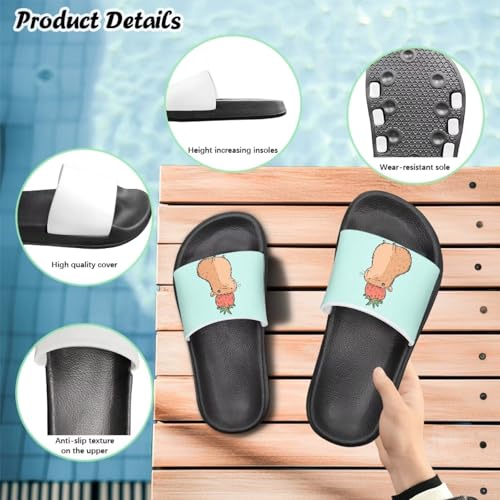 Image of Unisex Slides for Girls Boys Comfortable Slippers Slides Non-slip Shower Shoes House Fashion Thick for Indoor & Outdoor Gifts