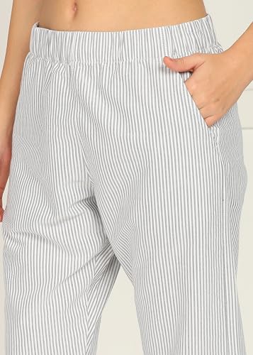 Image of Alan Jones Clothing Womens Mid Rise Cotton Relaxed Ankle Pants | 100% Cotton