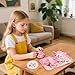 Fairy Toona Floral Tea Party Set for Little Girls Ages 3-6, 15-Piece Pretend Play Kitchen Toys with Teapot, Cups, Plates & Storage Case, Princess Gift Set (Pink)