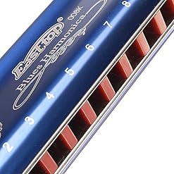 Harmonica T008k 10 trous Harmonica Blues Édition limitée diatonic instrument de harpe bleu a B C D E F G clé avec… - Les Beatles, Paul McCartney, John Lennon, RIngo Starr, George Harrison Harmonica T008k 10 trous Harmonica Blues Édition limitée diatonic instrument de harpe bleu a B C D E F G clé avec… – Image 4