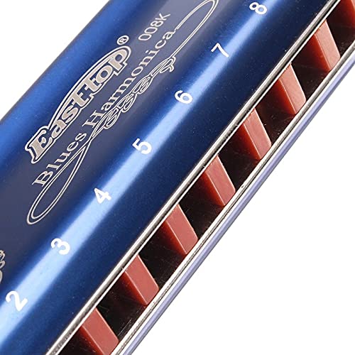Harmonica T008k 10 trous Harmonica Blues Édition limitée diatonic instrument de harpe bleu a B C D E F G clé avec… - Les Beatles, Paul McCartney, John Lennon, RIngo Starr, George Harrison Harmonica T008k 10 trous Harmonica Blues Édition limitée diatonic instrument de harpe bleu a B C D E F G clé avec… – Image 5