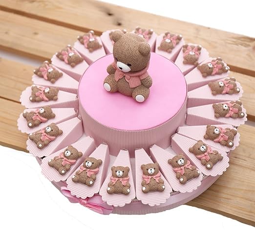 Orsetto Bimba Calamita Su Torta Bomboniera (Torta 35 Bomboniere)