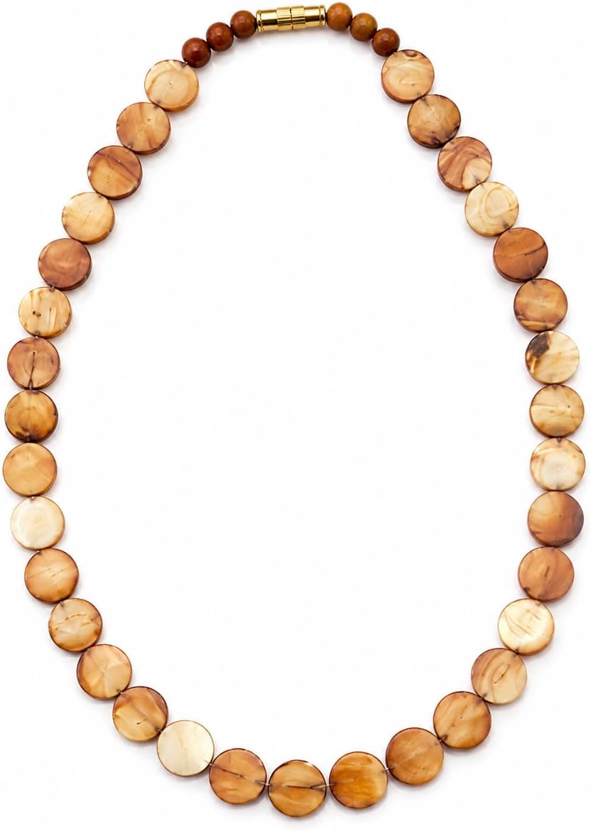 Amazon.com: Brown Resin Beaded Necklace for Women | Colourful Beaded ...