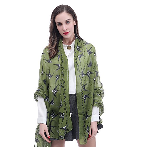 Swallow Bird Print Women's Scarf Shawl Wrap Lightweight3