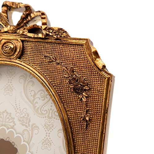 Sikoo Ornate Picture Frames 5X7 Oval Picture Frame Tabletop And Wall Mount Vintage Picture Frame, Antique Wall Art Decor, Photo Gallery(Bronze Gold) #TOP6