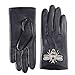 Produktbild YISEVEN Damen Lederhandschuhe Gefüttert Touchscreen Winter Autofahrer Handschuhe Leder Damenhandschuhe Elegant Warm Lammfell Winterhandschuhe Frauen Smartphone Autohandschuhe, Schwarz Biene Klein/6.5"