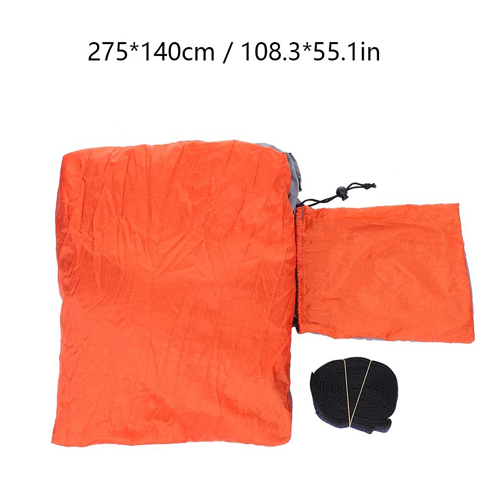 Poszerzone wydłużone łóżko hamakowe na zewnątrz, przenośna huśtawka kempingowa z paskami na drzewo, oddychający nylon, na podwórko i do ogrodu, maksymalne obciążenie 200 kg (szary) - idealny do