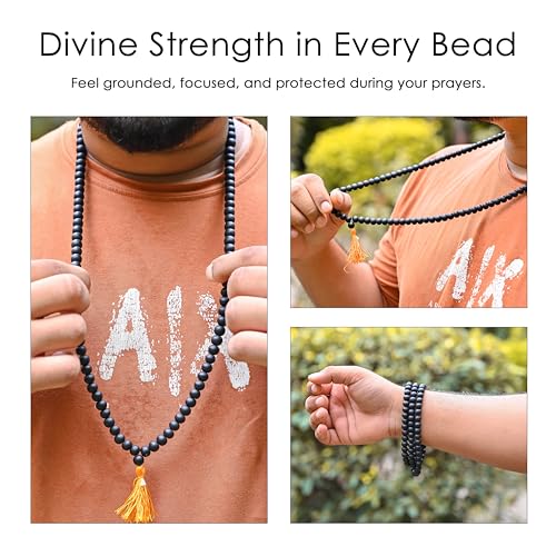 Image of ZAICUS Karungali Malai Original | Karungali Mala 108 Beads Black Ebony Wood
