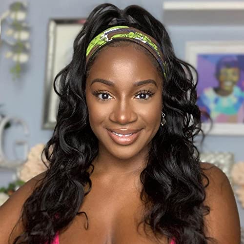 Forevermore Body Wave Headband Wig 16 Inch Glueless None Lace Wig 150% Density Brazilian virgin Human Hair for Black Women