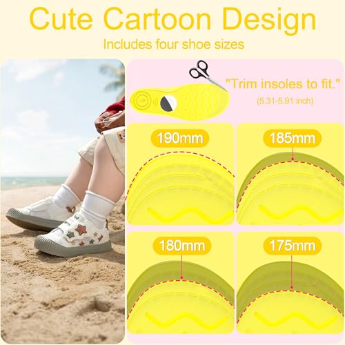 Image of RFUNGUANGO Airtag Shoe Insoles for Kids, Pink Rainbow (10.5‑13 Toddler)