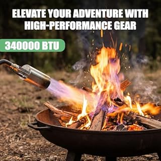 Propane Torch Weed Burner Heavy Duty-340,000 BTU Weed Torch with 2 Extension Modes, Piezo Trigger(Self Igniting)&12.5ft Hose, Multi-Fuel Compatible(1lb-100lb) for Weeds, Ice Melting, Roofing, Green
