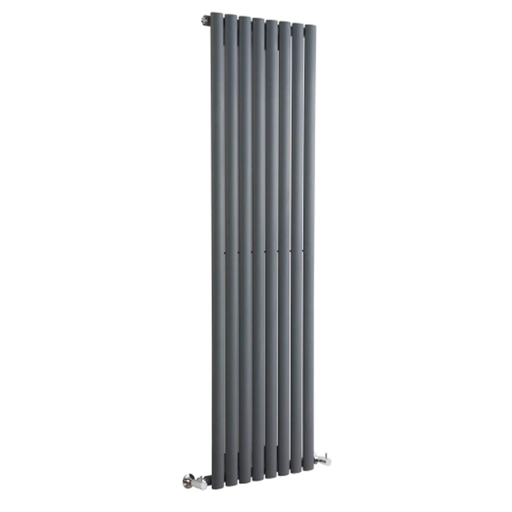 Milano Aruba Anthracite Vertical Single Oval Panel Radiator - 1780mm x 472mm