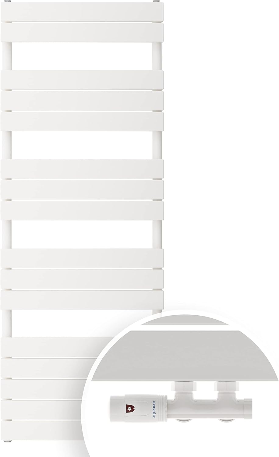 Design Handtuchheizkörper Weiß 1600x600mm - Mit Anschlussgarnitur