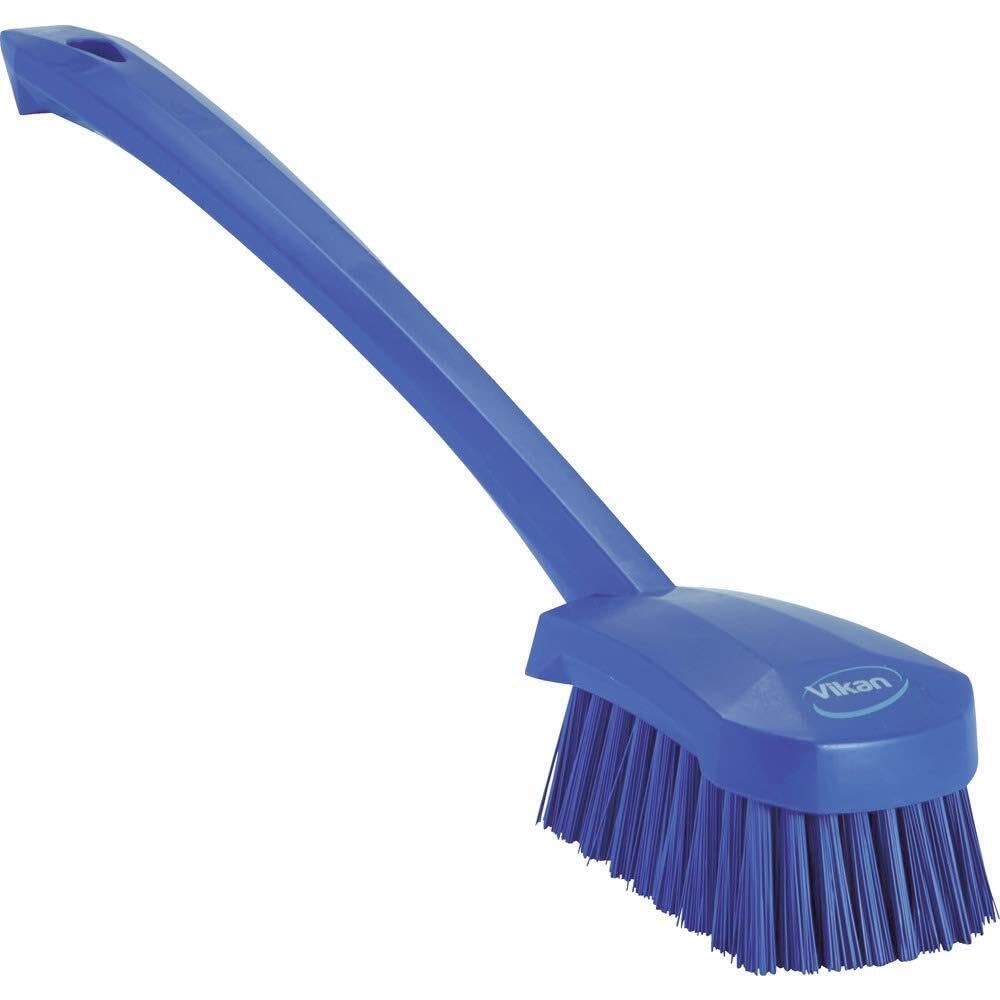 Vikan Hygiene 4186-8 Washing brush,long handle, purple, stiff, 415 mm /10