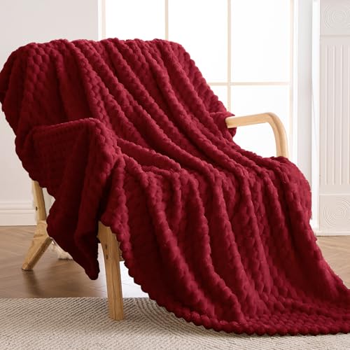 Vielit Kuscheldecke Flauschig 130x150 cm – Ultraweiche Fleecedecke für Couch und Sofa, Warme Wohn- und Kuscheldecke, Leichte Sofadecke, Gemütliche Couchdecke, Atmungsaktiv und Leicht zu pflegen Decke Rot