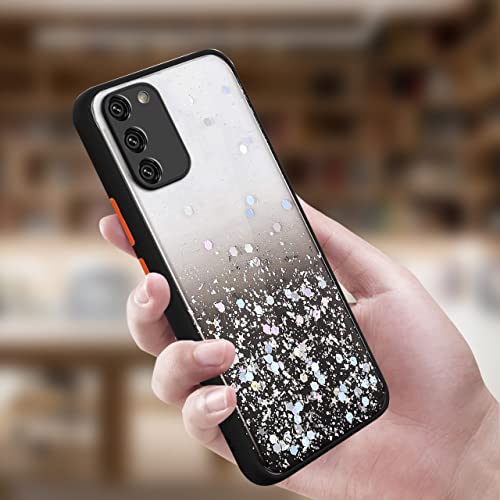Image of VONZEE Case Compatible with Samsung Galaxy S20 FE 5G, Non Moving Glitter Cover for Girls & Women Soft TPU Shockproof Anti Scratch Drop Protection Cover (Black)