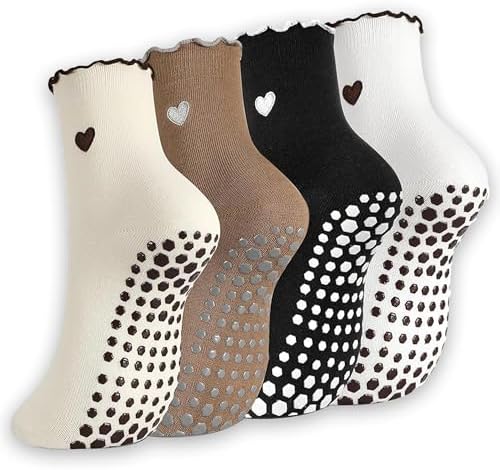 4 Pares Calcetines Pilates Mujer Antideslizantes,Yoga Pilates Ref...