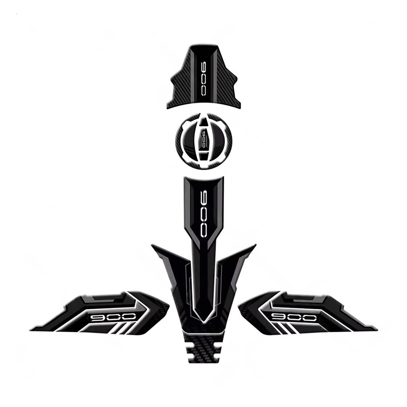 for Z900 Z900 Motorcycle Accessories Epoxy Resin Stickers Kit Waterproof Fuel Tank Pad Protection Sticker Full Set Fuel Tank Pads Motorcycle