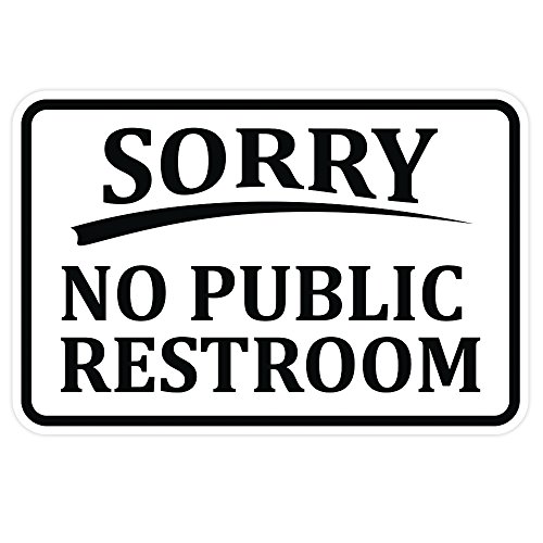 All Quality Classic Framed SORRY No Public Restroom Wall Door Sign - White (Small) 1 Pack