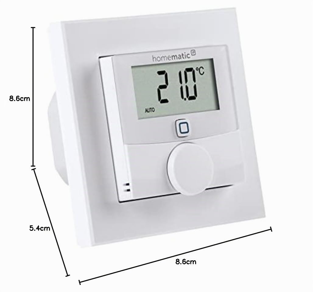 Homematic IP Wandthermostat mit Schaltausgang – für Markenschalter, Smart Home, digitales Thermostat Fußbodenheizung mit/ohne App, Alexa, Google Home, Temperaturmessung, Energie sparen, 150628A0