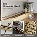 Shantra 6ft Bar Foot Rail Kit, 304 Stainless Steel Tube with Polished Finish & Brushed Brackets, Brass Bar Foot Rest Rail, Complete Undercounter Mount Hardware and Tubing