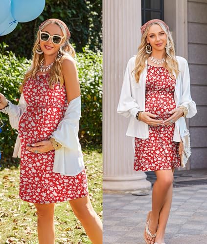 Image of Ekouaer Women's Nursing Nightgown Maternity Dress Breastfeeding Gown Full Slips Sleepwear