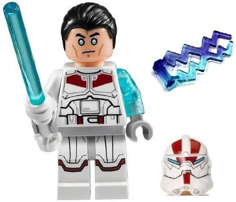 LEGOJek-14 Star Wars Minifigure - Complete (White Lightsaber, Helmet, Hair-Piece, & Lightning)