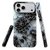 Case for iPhone 17 Pro Max,Black Dahlia Stained Glass Phone Case Slim Silicone Shockproof Cover for Girls Women（Glossy & Durable）