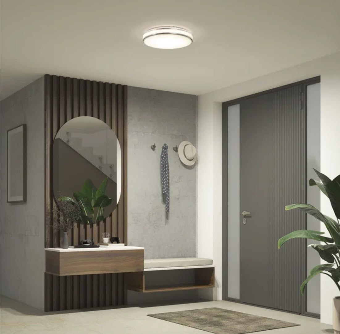 artika Hemisphere LED Flush Mount Ceiling Light, 14.94 x 14.94 x 3.07 Inches, Dimmable, 2500 Lumens, 5 Selectable Light Colors.