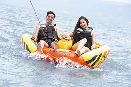 Big Sky Heat Wave Towable, Inflatable Water Tube for 2 -Roomy, Durable Boating Tubes for Lake, Beach, River, Snow -Watersports Towables -Quick Inflation and Deflation -Two Person Boat Toys and Floats - Thumbnail 2