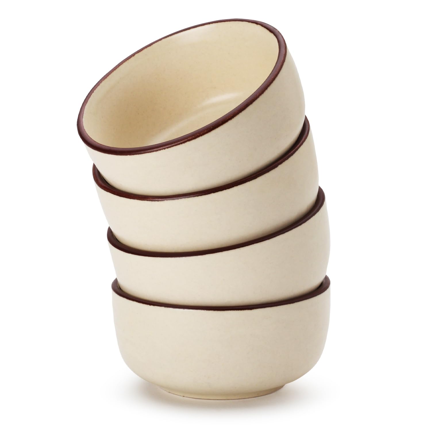 Bodhi House Ceramic Bowl Set - 4 Piece, Feather White -11
