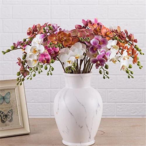 Kunstmatige Latex Butterfly Orchideebloemen 7 Heads Goede Phalaenopsis Orchid 25" for Wedding Decoratieve Flower Gedroogd Bloemboeket (Color : Pink) - Afbeelding 4